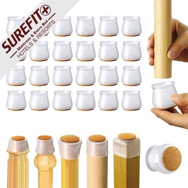 صداگیر سیلیکونی پایه مبل و صندلی 4 تایی شفاف بزرگ